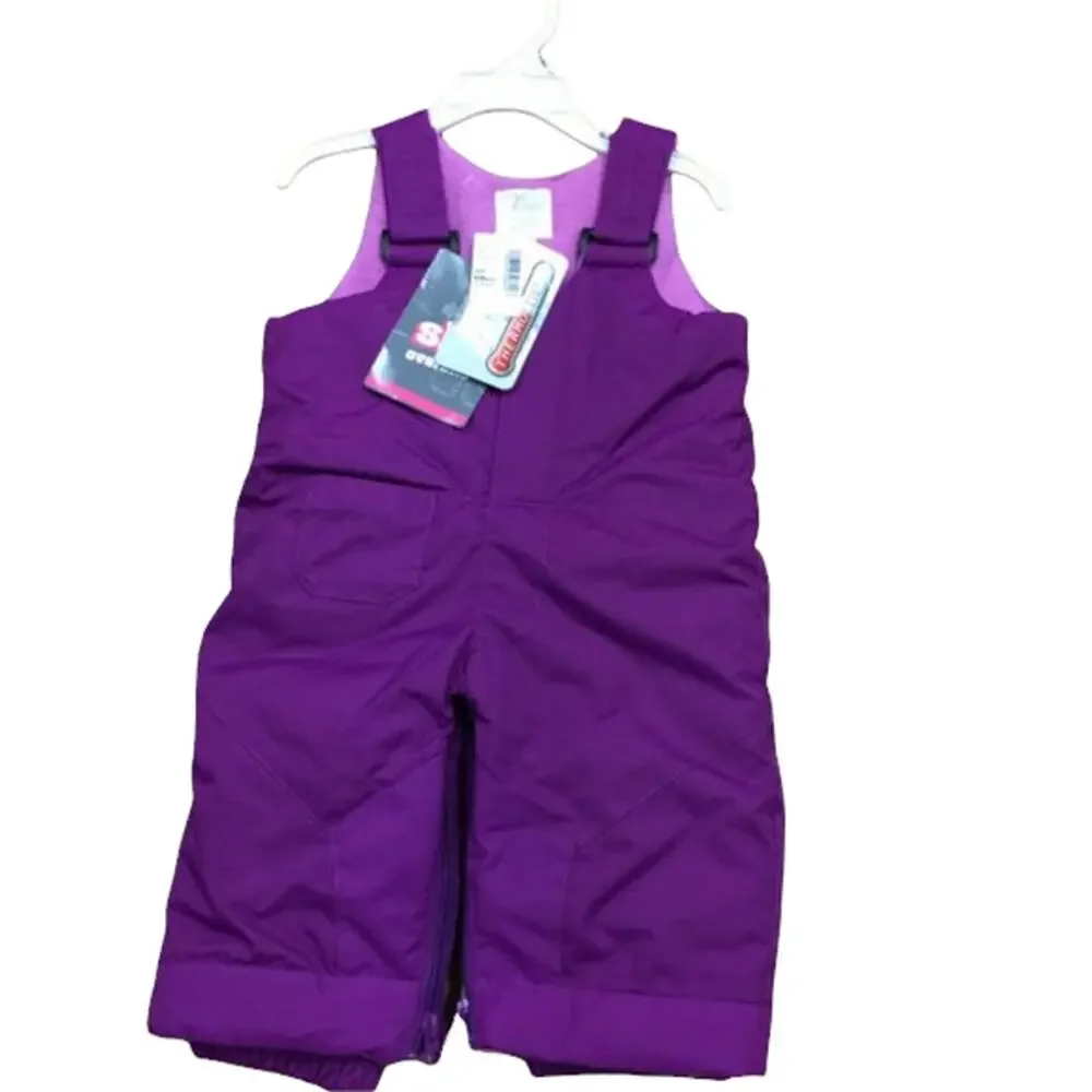 Children's Place Girls Ski‎ Bib Size 6-9 Months Snow Pants Purple Overalls NEW
